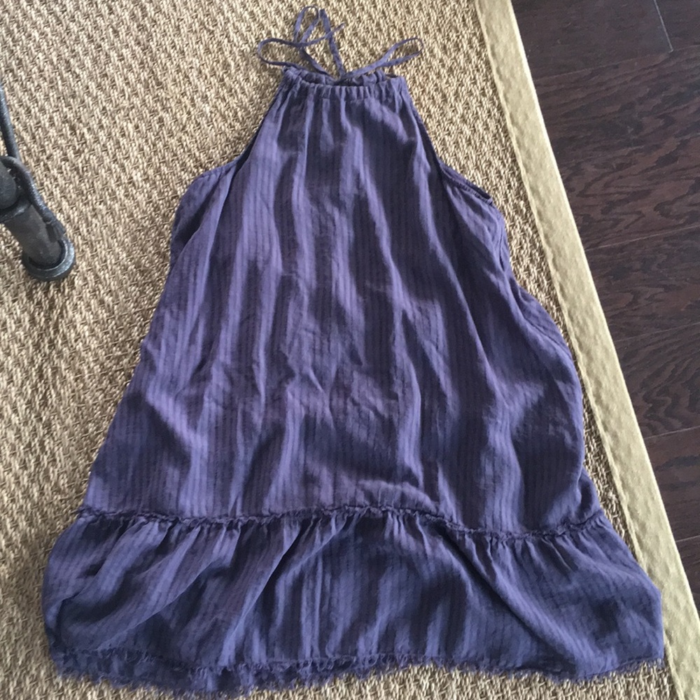 Purple tie neck dress